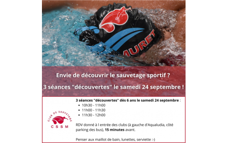 Séances &quot;découvertes&quot; le 24 septembre