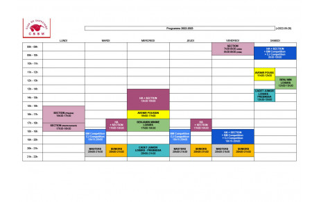 Planning d'entrainement 2022-2023